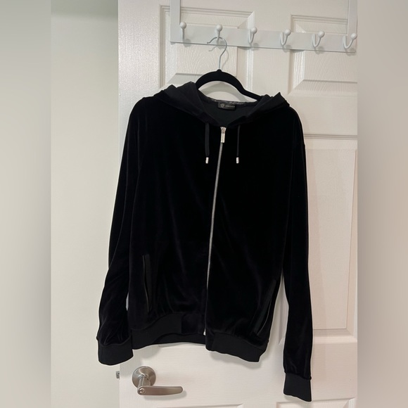 VERSACE Velour Medusa Hoodie - Black - Sz L - Picture 4 of 7